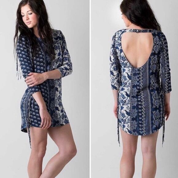 Anthropologie Sea Gypsies Roxanna Peacock Fringe Mini Dress Sz S - Picture 12 of 13